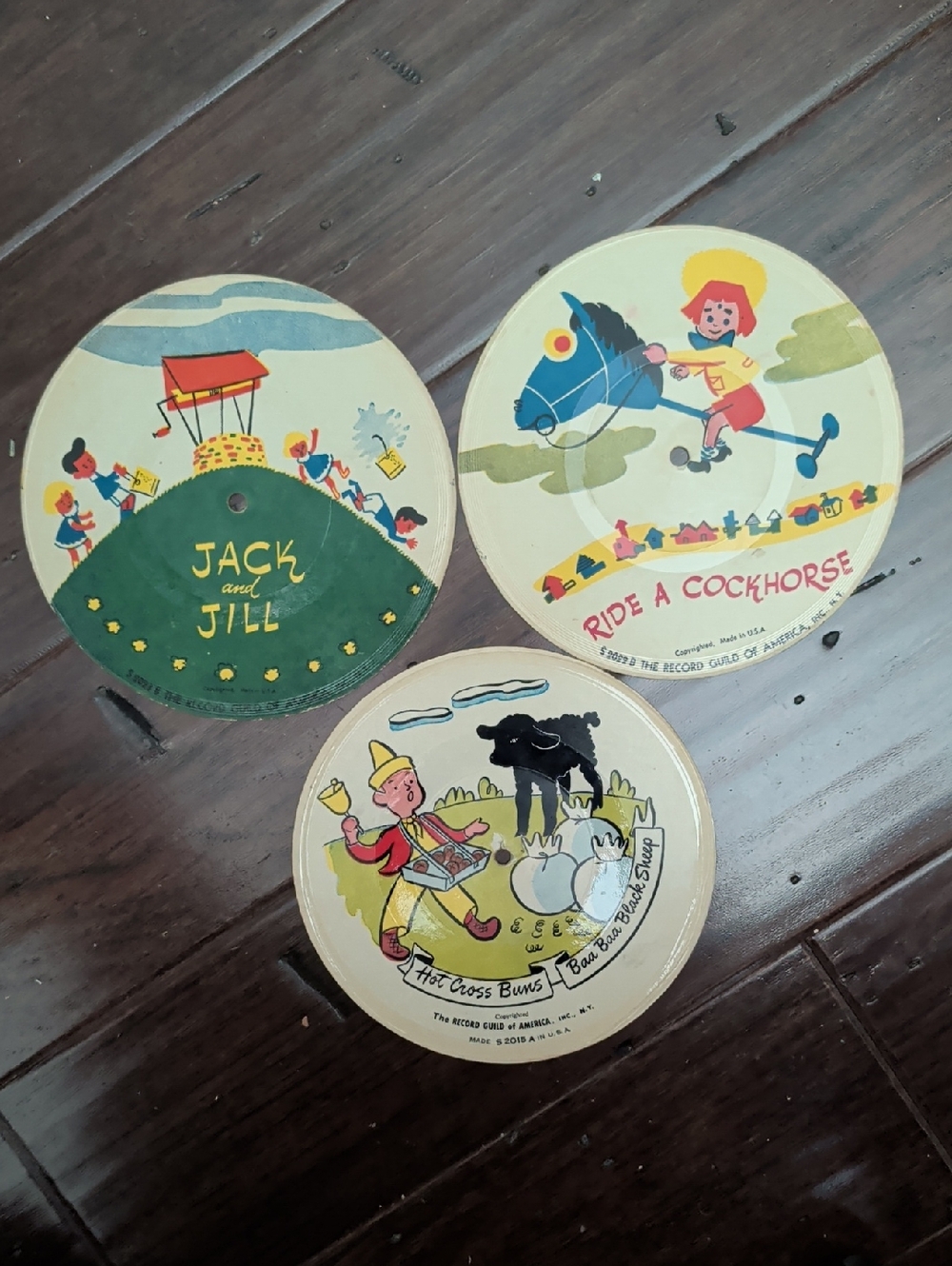 Vintage Children Picture Records Jack And Jill, Georgie Porgie Etc